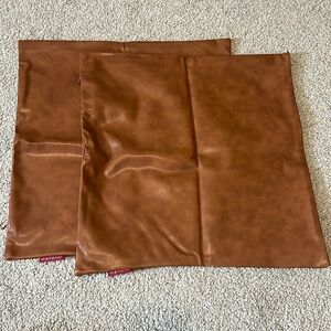 Mellanni 100% Faux Leather Throw Pillow covers set of 2 18x18